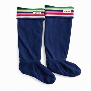 Hunter Boot Socks • Medium • Fleece Liner Inserts • Striped Cuff